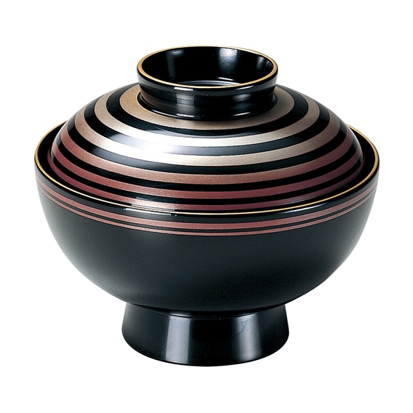 福井クラフト 木質　4寸　仙才椀　蓋親セット 銀ロクロ　手塗漆　蒔絵　内黒 33604240 1個（ご注文単位1個）【直送品】