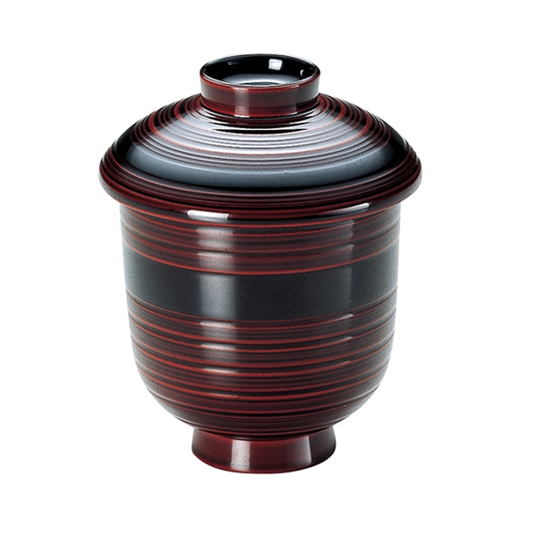 福井クラフト 木質　乱引箸洗椀　蓋親セット 溜黒ヒモ　内黒 36500180 1個（ご注文単位1個）【直送品】