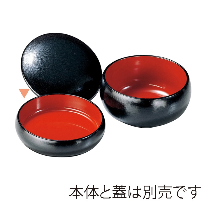 福井クラフト 6寸タイコ鉢 中子 黒刷毛目内朱天黒 38191231 1個(ご注文単位1個)【直送品】