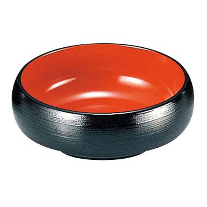 福井クラフト 鉢 ミニタイコ鉢 黒刷毛目 内朱 38191310 1個(ご注文単位1個)【直送品】