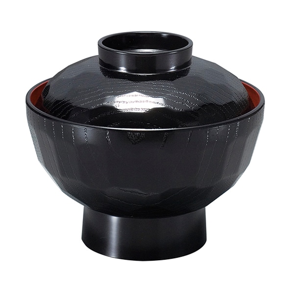 福井クラフト 耐熱亀甲丼 大 蓋親セット 黒 内朱 41000320 1個(ご注文単位1個)【直送品】