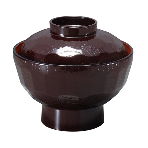 福井クラフト 耐熱亀甲丼 大 蓋親セット 新溜 内朱 41000330 1個(ご注文単位1個)【直送品】