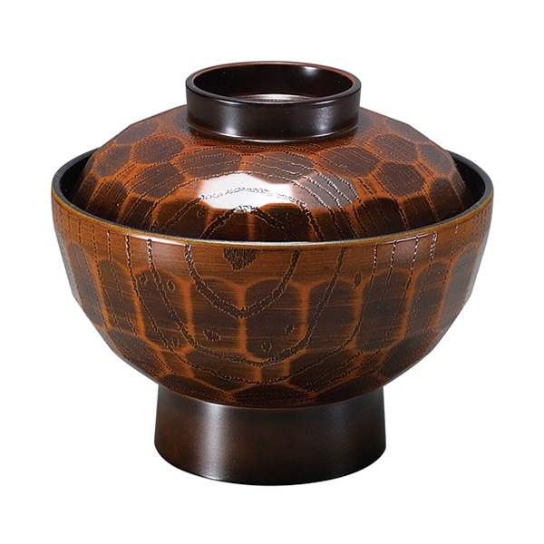 福井クラフト 耐熱亀甲丼 大 蓋親セット 栃 内黒 41000360 1個(ご注文単位1個)【直送品】