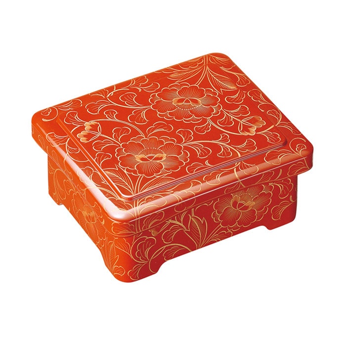 福井クラフト 漆塗　DX丼重 総洗朱漆塗全面沈金ぼたん 42011790 1個（ご注文単位1個）【直送品】