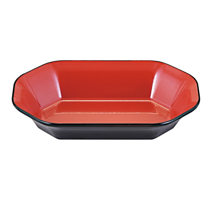 福井クラフト ニュー亀甲長手鉢 朱天黒 48010680 1個（ご注文単位1個）【直送品】