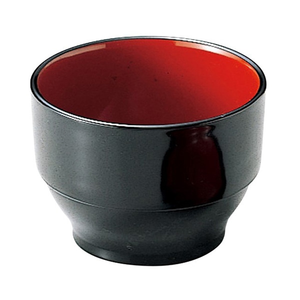 福井クラフト 葉ぞれ汁鉢 小 黒内朱 48020250 1個(ご注文単位1個)【直送品】