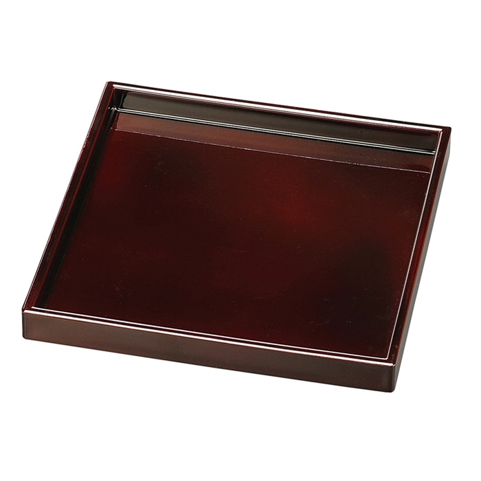 福井クラフト 前菜盛器 6寸正角桂盛皿 溜裏黒塗 50000920 1個(ご注文単位1個)【直送品】