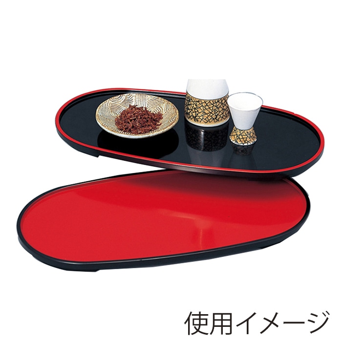 福井クラフト ミニトレー　尺1　福寿小判盆 朱天黒 50302120 1枚（ご注文単位1枚）【直送品】