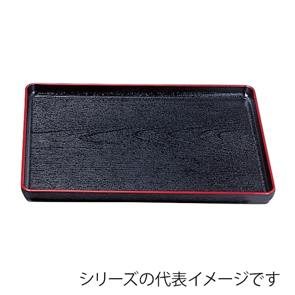福井クラフト 長角トレー　耐熱　尺6　大寿木目盆　奥広タイプ 黒天朱SL 50305690 1枚（ご注文単位1枚）【直送品】