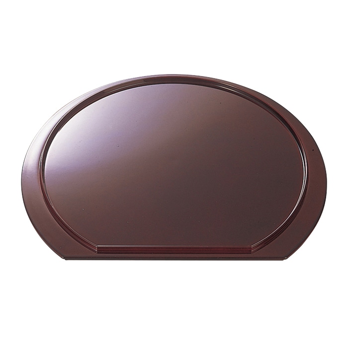 福井クラフト 半月両面盆 尺3 裏木目 木目溜毘沙門天塗/黒天朱 50306840 1枚(ご注文単位1枚)【直送品】