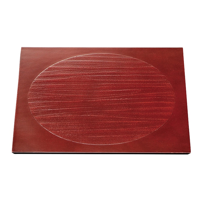 福井クラフト 木製角盆　尺1　ダイヤ角敷膳 紅溜日の丸筋目 50411860 1枚（ご注文単位1枚）【直送品】