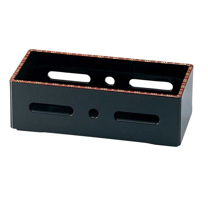 福井クラフト 前菜盛器　7寸長角すかし箱 黒天網代 51011380 1個（ご注文単位1個）【直送品】