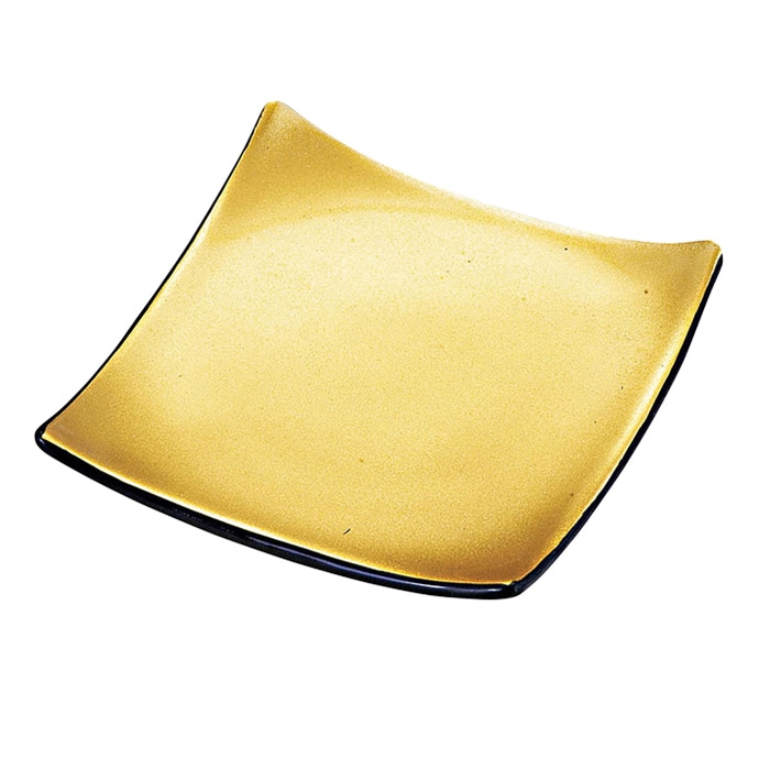 福井クラフト 盛器　単連プレート 金粉蒔裏黒 51019020 1個（ご注文単位1個）【直送品】