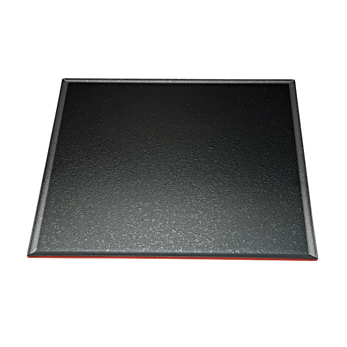 福井クラフト 前菜盆 尺0 角新フラットプレート 黒乾漆タタキ渕朱 51019310 1枚(ご注文単位1枚)【直送品】