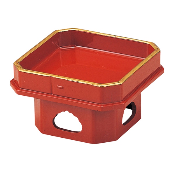 福井クラフト 珍味・小鉢　ミニ三宝 朱天金　底塗り有 51020920 1個（ご注文単位1個）【直送品】