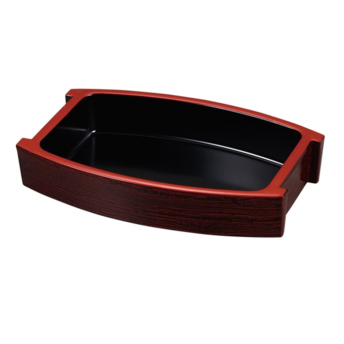 福井クラフト 舟型盛桶 1人用 溜ハジキ刷毛目 51300790 1個(ご注文単位1個)【直送品】