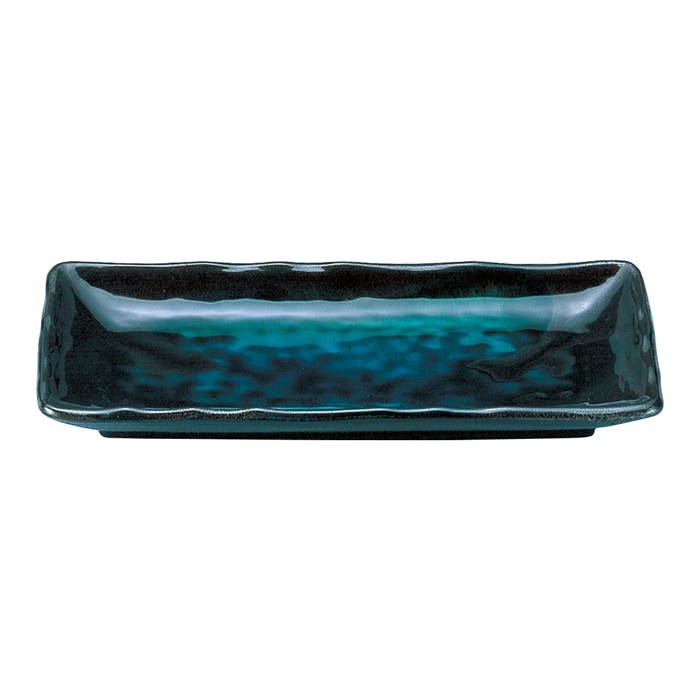 福井クラフト 耐熱8寸波渕焼物皿 ブルー流し 51302510 1個(ご注文単位1個)【直送品】