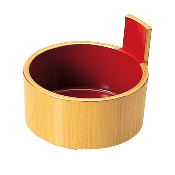 福井クラフト 桶型盛器　3.5寸片手盛桶 白木内朱 51352080 1個（ご注文単位1個）【直送品】