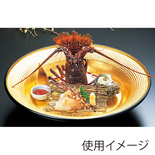 福井クラフト 盛込鉢　尺3鳳龍盛鉢 一色金箔裏黒塗 51400310 1個（ご注文単位1個）【直送品】