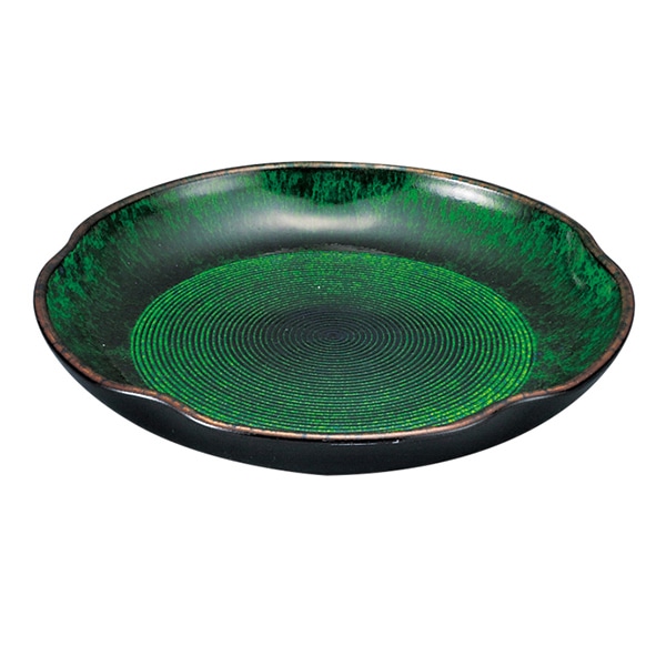 福井クラフト 6.5寸桜花皿 織部タタキ 51401310 1個（ご注文単位1個）【直送品】