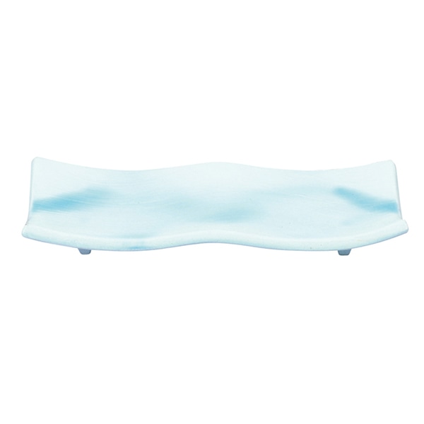 福井クラフト 耐熱8寸彩曲焼物皿 流刷毛目青磁 51401570 1個（ご注文単位1個）【直送品】