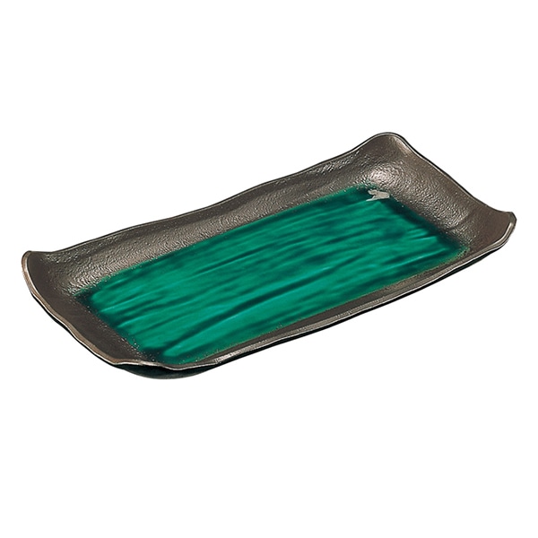 福井クラフト 盛込皿　いなせ大皿 緑釉 51407100 1個（ご注文単位1個）【直送品】