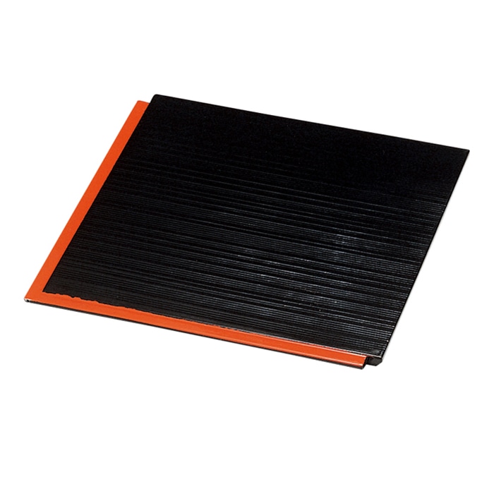 福井クラフト 前菜皿　木製千筋重ね敷皿 黒重ね朱 53271280 1個（ご注文単位1個）【直送品】