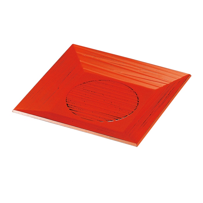 福井クラフト 越前漆器　木製懐石　桃山四方皿 根来 53281730 1個（ご注文単位1個）【直送品】