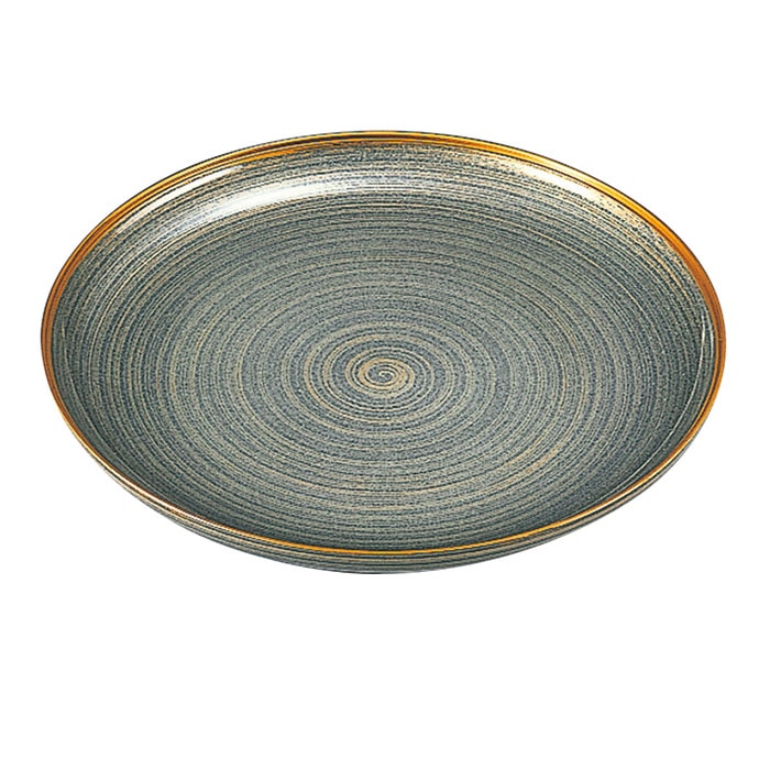 福井クラフト 盛込皿　尺2冠皿 金駒筋グレーパール 53290140 1個（ご注文単位1個）【直送品】