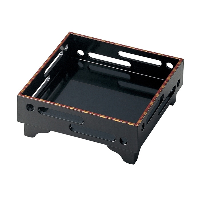 福井クラフト 前菜盛器　5.5寸角すかし盛器 黒天網代 53700190 1個（ご注文単位1個）【直送品】