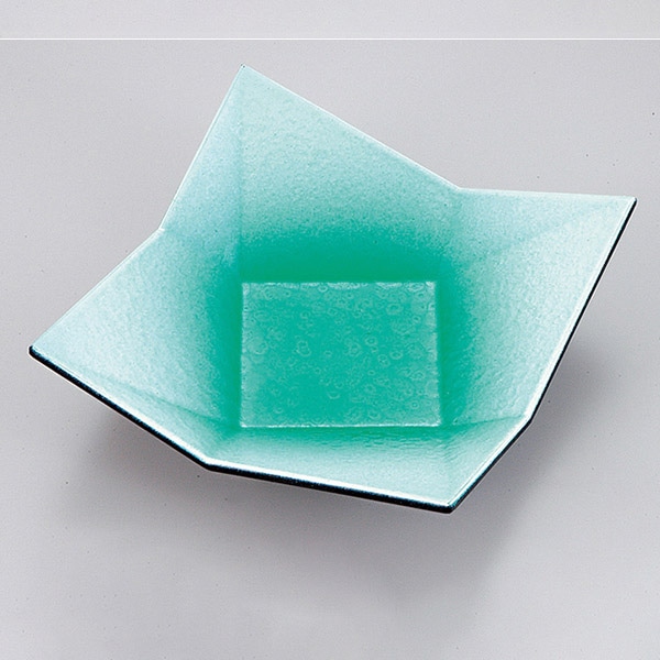 福井クラフト 松花堂用小皿 四方折紙皿 四方折紙皿グリーンぼかし 54300400 1個(ご注文単位1個)【直送品】