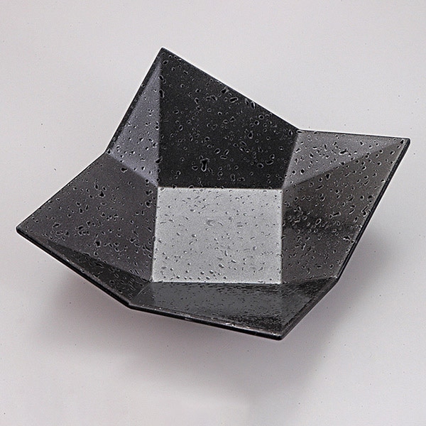 福井クラフト 松花堂用小皿 四方折紙皿 銀地黒石目 54300410 1個(ご注文単位1個)【直送品】