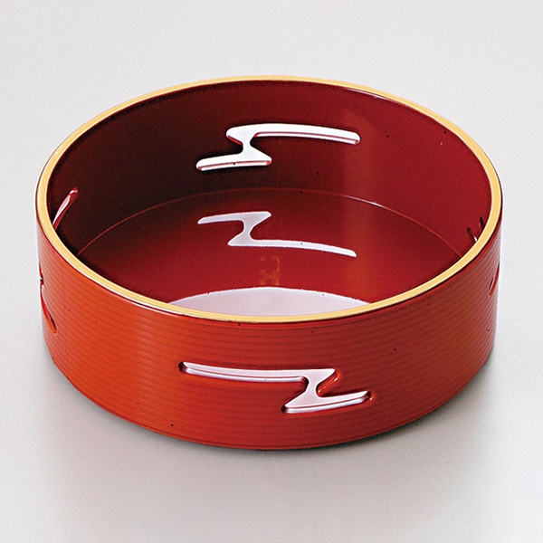 福井クラフト 松花堂用小鉢 3.5寸丸すかし鉢 朱天金 54300480 1個(ご注文単位1個)【直送品】