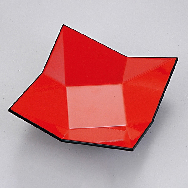 福井クラフト 松花堂用小皿 四方折紙皿 朱 54300530 1個(ご注文単位1個)【直送品】