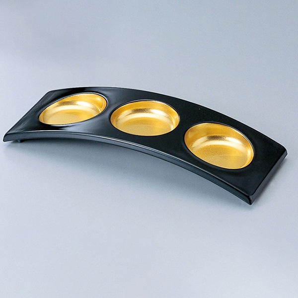 福井クラフト 前菜盛箱 タイコ橋盛器 黒内金粉蒔 55002080 1個(ご注文単位1個)【直送品】