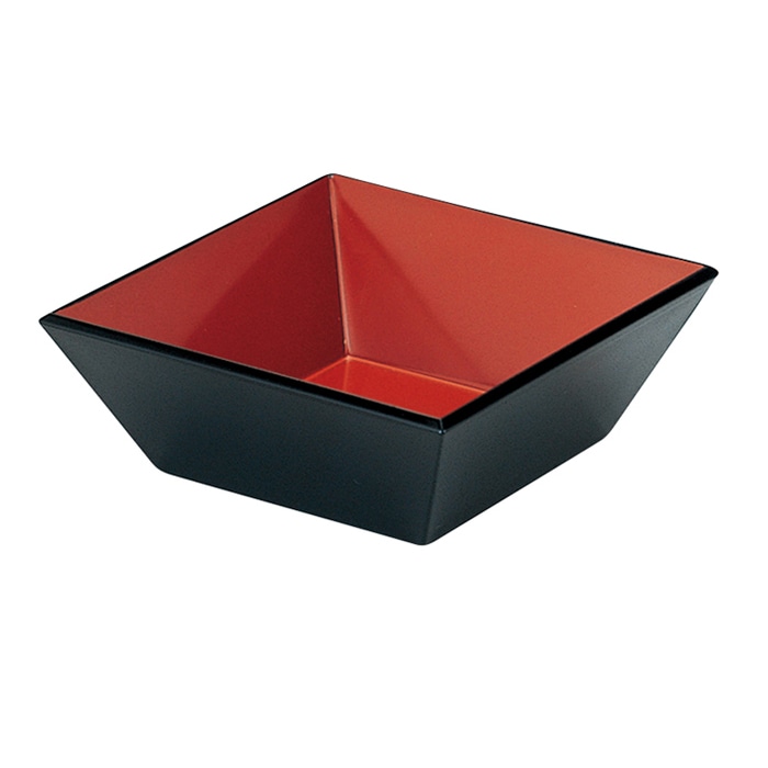 福井クラフト 3.2寸角小鉢 朱天黒 55002800 1個(ご注文単位1個)【直送品】