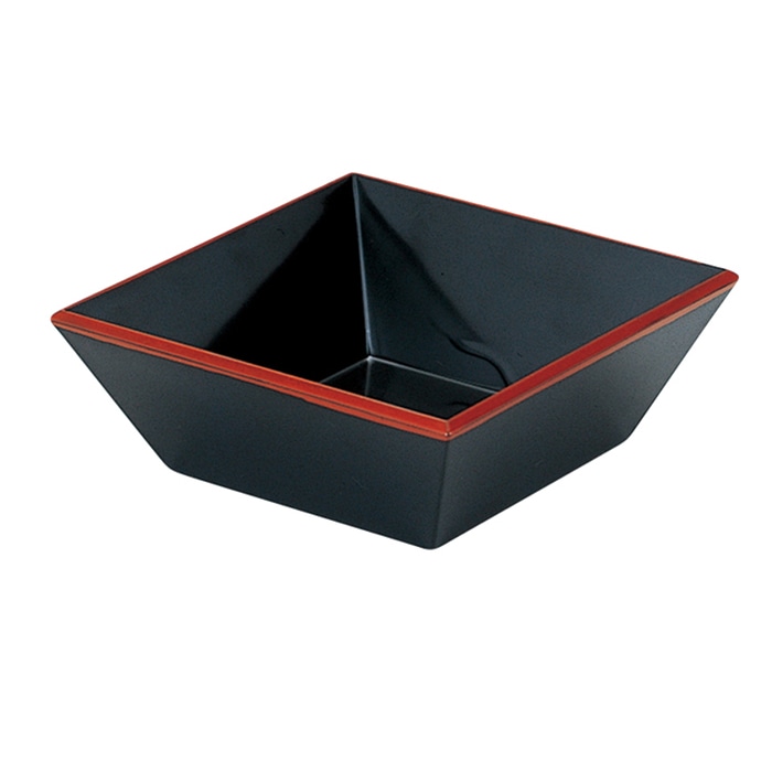 福井クラフト 3.2寸角小鉢 内黒天朱 55002810 1個(ご注文単位1個)【直送品】