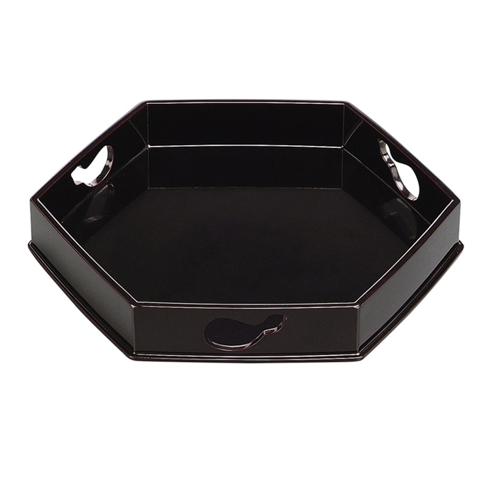 福井クラフト 越前漆器 木製懐石 8.5六角胴張流れひさご透 溜漆調塗 55009080 1個(ご注文単位1個)【直送品】