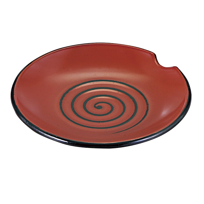 福井クラフト 丸醤油皿箸置付 根来裏塗無 60002380 1個（ご注文単位1個）【直送品】