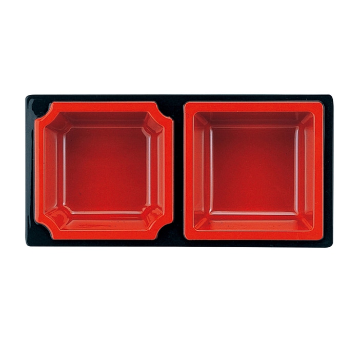 福井クラフト 1／2松花堂用　B仕切 黒内朱 70001610 1個（ご注文単位1個）【直送品】