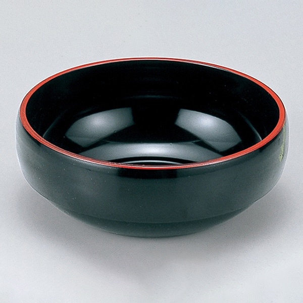 福井クラフト 松花堂用小鉢　4寸丸鉢　段付 総黒天朱 70001750 1個（ご注文単位1個）【直送品】