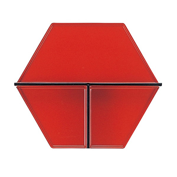 福井クラフト 新6寸六角布目松花堂用　T仕切 朱天黒 70011500 1個（ご注文単位1個）【直送品】