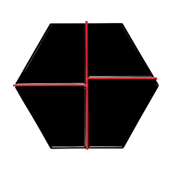 福井クラフト 新8寸六角布目弁当用　仕切 黒天朱 70011550 1個（ご注文単位1個）【直送品】