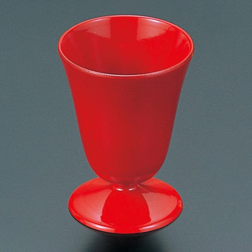 福井クラフト 食前酒・珍味グラス ミニワイングラス オール朱 81161430 1個(ご注文単位1個)【直送品】