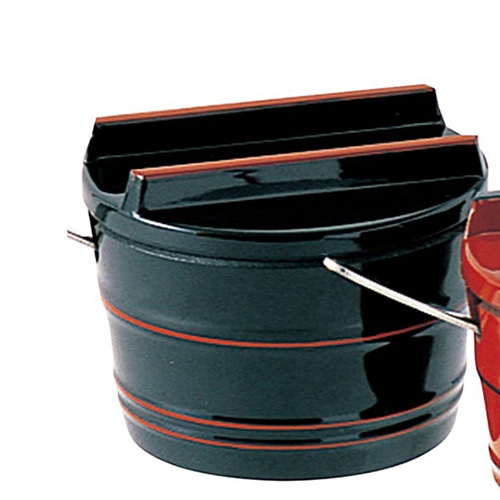 福井クラフト 桶型薬味入　蓋付 黒に朱ひも 82013640 1個（ご注文単位1個）【直送品】