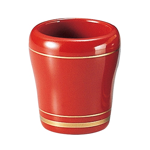 福井クラフト まゆ型楊子入 朱/金ライン 82155010 1個(ご注文単位1個)【直送品】