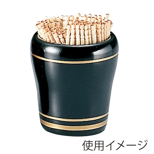 福井クラフト まゆ型楊子入 黒/金ライン 82155020 1個(ご注文単位1個)【直送品】