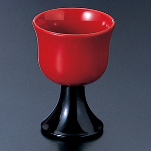 福井クラフト 5cm高杯ぐい呑 朱/黒ツートン 82217130 1個(ご注文単位1個)【直送品】