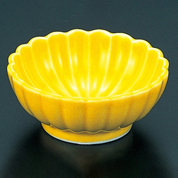 福井クラフト 漆器珍味　φ67菊型珍味　小 黄色 83160330 1個（ご注文単位1個）【直送品】