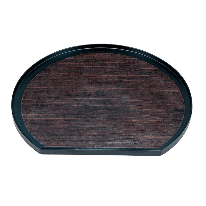 福井クラフト 木製半月盆　尺2　半月盆 布目曙 84002700 1枚（ご注文単位1枚）【直送品】